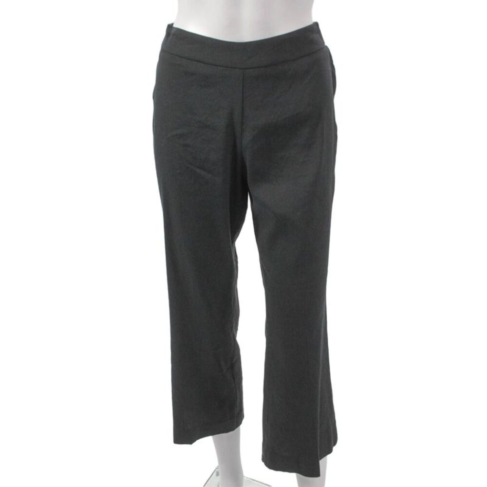 Estelle & Finn Women Cropped Linen Pants Gray Pull On Size 10